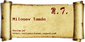 Milosev Tamás névjegykártya